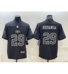 Men's San Francisco 49ers #29 Talanoa Hufanga Black Reflective Limited Stitched Football Jersey