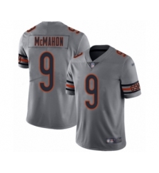 Men's Chicago Bears #9 Jim McMahon Limited Silver Inverted Legend Football Jersey