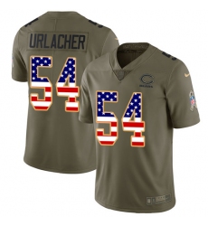 Men's Nike Chicago Bears #54 Brian Urlacher Limited Olive/USA Flag Salute to Service NFL Jersey