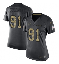 Women's Nike Chicago Bears #91 Eddie Goldman Limited Black 2016 Salute to Service NFL Jersey