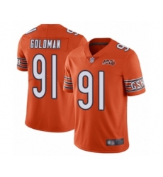 Youth Chicago Bears #91 Eddie Goldman Orange Alternate 100th Season Limited Football Jersey