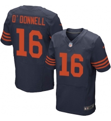 Men's Nike Chicago Bears #16 Pat O'Donnell Elite Navy Blue Alternate NFL Jersey