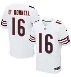 Men's Nike Chicago Bears #16 Pat O'Donnell Elite White NFL Jersey