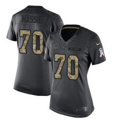 Women's Nike Chicago Bears #70 Bobby Massie Limited Black 2016 Salute to Service NFL Jersey