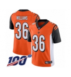 Men's Cincinnati Bengals #36 Shawn Williams Orange Alternate Vapor Untouchable Limited Player 100th Season Football Jersey