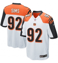 Men's Nike Cincinnati Bengals #92 Pat Sims Game White NFL Jersey