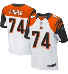 Men's Nike Cincinnati Bengals #74 Jake Fisher Elite White NFL Jersey