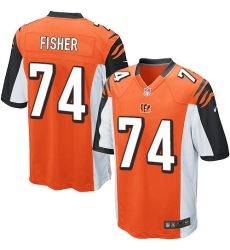 Men's Nike Cincinnati Bengals #74 Jake Fisher Game Orange Alternate NFL Jersey
