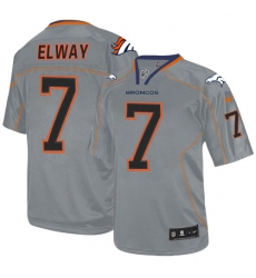 Youth Nike Denver Broncos #7 John Elway Elite Lights Out Grey NFL Jersey