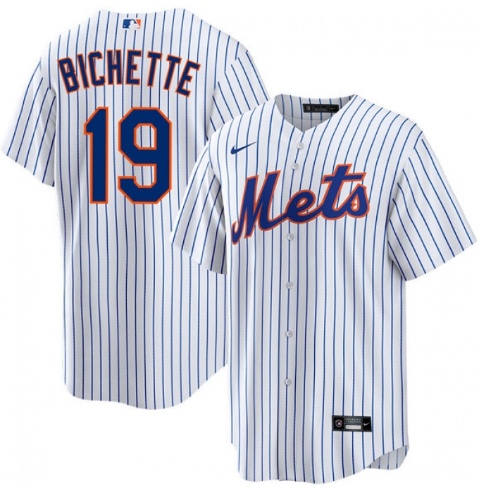 Men's New York Mets #19 Bo Bichette 2026 White Cool Base Stitched Baseball Jersey