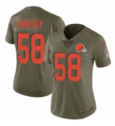 Women's Nike Cleveland Browns #58 Christian Kirksey Limited Olive 2017 Salute to Service NFL Jersey