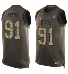 Men's Nike Tampa Bay Buccaneers #91 Robert Ayers Limited Green Salute to Service Tank Top NFL Jersey