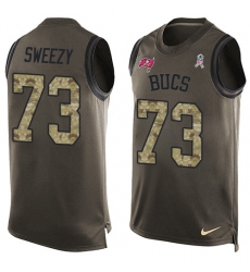 Men's Nike Tampa Bay Buccaneers #73 J. R. Sweezy Limited Green Salute to Service Tank Top NFL Jersey