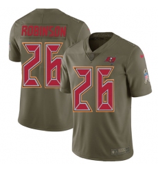 Men's Nike Tampa Bay Buccaneers #26 Josh Robinson Limited Olive 2017 Salute to Service NFL Jersey