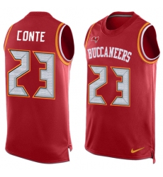 Men's Nike Tampa Bay Buccaneers #23 Chris Conte Limited Red Player Name & Number Tank Top NFL Jersey