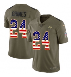 Youth Nike Tampa Bay Buccaneers #24 Brent Grimes Limited Olive/USA Flag 2017 Salute to Service NFL Jersey