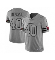 Men's Arizona Cardinals #40 Pat Tillman Limited Gray Team Logo Gridiron Football Jersey