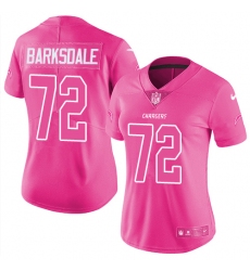 Women's Nike Los Angeles Chargers #72 Joe Barksdale Limited Pink Rush Fashion NFL Jersey