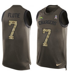 Men's Nike Los Angeles Chargers #7 Doug Flutie Limited Green Salute to Service Tank Top NFL Jersey
