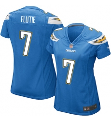 Women's Nike Los Angeles Chargers #7 Doug Flutie Game Electric Blue Alternate NFL Jersey