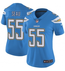 Women's Nike Los Angeles Chargers #55 Junior Seau Elite Electric Blue Alternate NFL Jersey