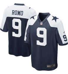 Men's Nike Dallas Cowboys #9 Tony Romo Game Navy Blue Throwback Alternate NFL Jersey