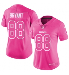 Women's Nike Dallas Cowboys #88 Dez Bryant Limited Pink Rush Fashion NFL Jersey