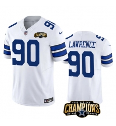 Men's Dallas Cowboys #90 DeMarcus Lawrence White 2023 F.U.S.E. NFC East Champions Football Stitched Jersey