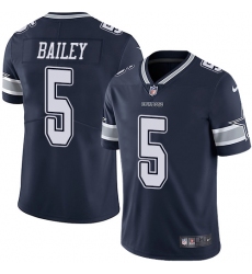 Men's Nike Dallas Cowboys #5 Dan Bailey Navy Blue Team Color Vapor Untouchable Limited Player NFL Jersey