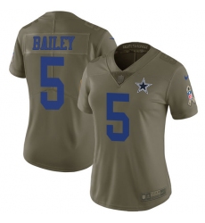 Women's Nike Dallas Cowboys #5 Dan Bailey Limited Olive 2017 Salute to Service NFL Jersey