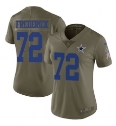 Women's Nike Dallas Cowboys #72 Travis Frederick Limited Olive 2017 Salute to Service NFL Jersey
