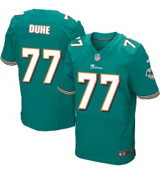 Men's Nike Miami Dolphins #77 Adam Joseph Duhe Elite Aqua Green Team Color NFL Jersey
