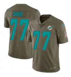 Men's Nike Miami Dolphins #77 Adam Joseph Duhe Limited Olive 2017 Salute to Service NFL Jersey