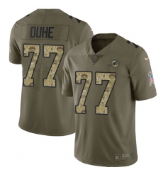 Men's Nike Miami Dolphins #77 Adam Joseph Duhe Limited Olive/Camo 2017 Salute to Service NFL Jersey