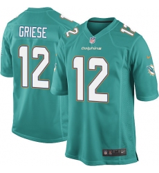 Men's Nike Miami Dolphins #12 Bob Griese Game Aqua Green Team Color NFL Jersey