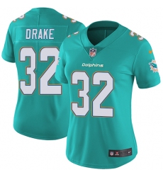 Women's Nike Miami Dolphins #32 Kenyan Drake Elite Aqua Green Team Color NFL Jersey