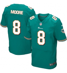 Men's Nike Miami Dolphins #8 Matt Moore Elite Aqua Green Team Color NFL Jersey