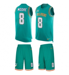 Men's Nike Miami Dolphins #8 Matt Moore Limited Aqua Green Tank Top Suit NFL Jersey