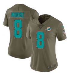 Women's Nike Miami Dolphins #8 Matt Moore Limited Olive 2017 Salute to Service NFL Jersey