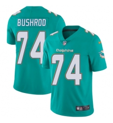 Youth Nike Miami Dolphins #74 Jermon Bushrod Aqua Green Team Color Vapor Untouchable Limited Player NFL Jersey