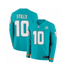 Men's Nike Miami Dolphins #10 Kenny Stills Limited Aqua Therma Long Sleeve NFL Jersey