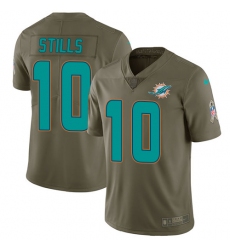 Youth Nike Miami Dolphins #10 Kenny Stills Limited Olive 2017 Salute to Service NFL Jersey