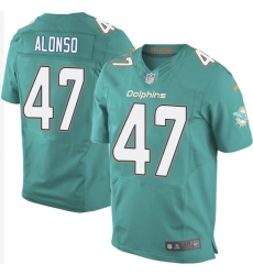 Men's Nike Miami Dolphins #47 Kiko Alonso Elite Aqua Green Team Color NFL Jersey