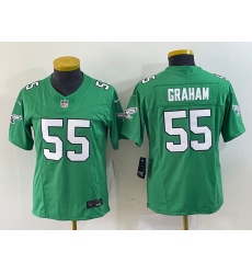 Women's Nike Philadelphia Eagles #55 Brandon Graham Green 2023 F.U.S.E. Vapor Limited Throwback Stitched Football Jersey