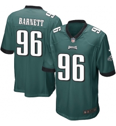 Men's Nike Philadelphia Eagles #96 Derek Barnett Game Midnight Green Team Color NFL Jersey