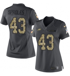 Women's Nike Philadelphia Eagles #43 Darren Sproles Limited Black 2016 Salute to Service NFL Jersey