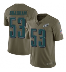 Men's Nike Philadelphia Eagles #53 Nigel Bradham Limited Olive 2017 Salute to Service NFL Jersey