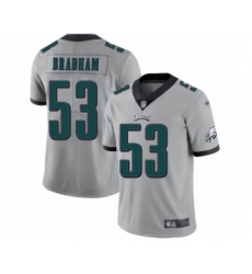 Men's Philadelphia Eagles #53 Nigel Bradham Limited Silver Inverted Legend Football Jersey