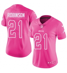 Women's Nike Philadelphia Eagles #21 Patrick Robinson Limited Pink Rush Fashion NFL Jersey
