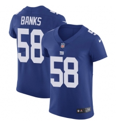 Men's Nike New York Giants #58 Carl Banks Elite Royal Blue Team Color NFL Jersey